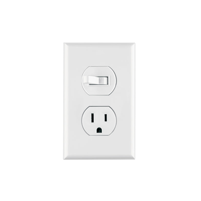 Placa armada interruptor y contacto, línea Standard, blanco