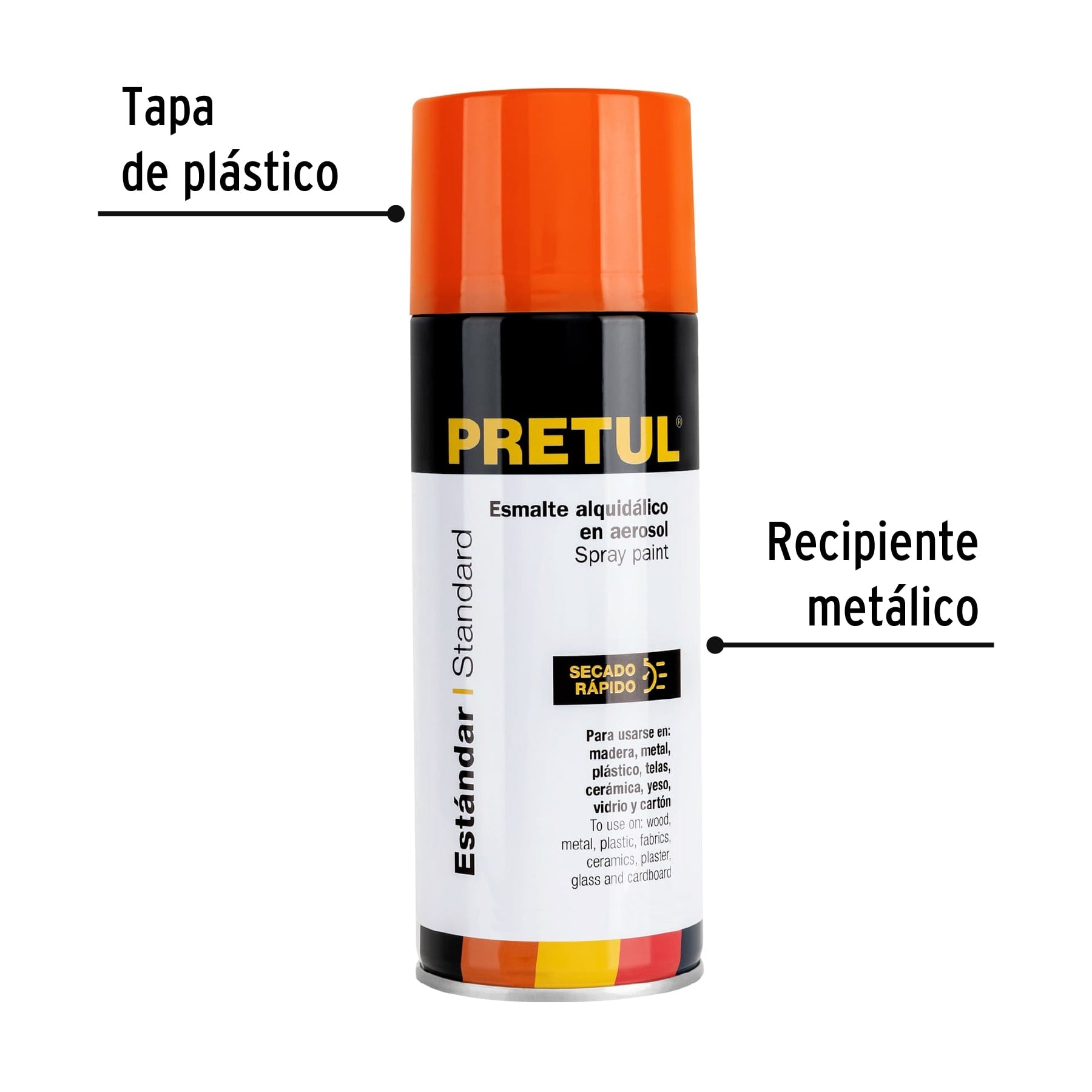 Pintura (Esmalte acrílico) en aerosol, naranja, Pretul