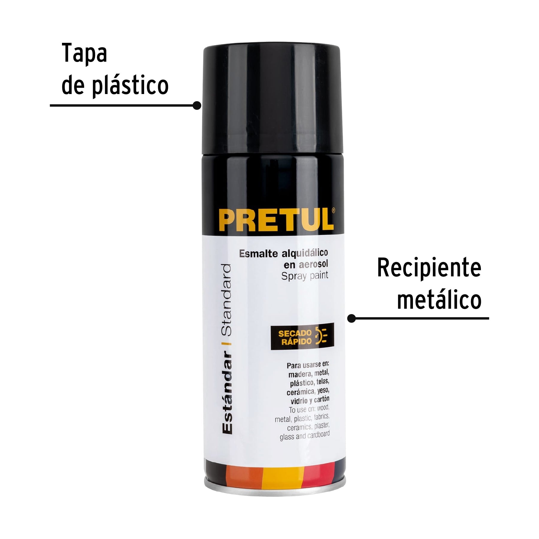 Pintura (Esmalte acrílico) en aerosol, negro mate, Pretul