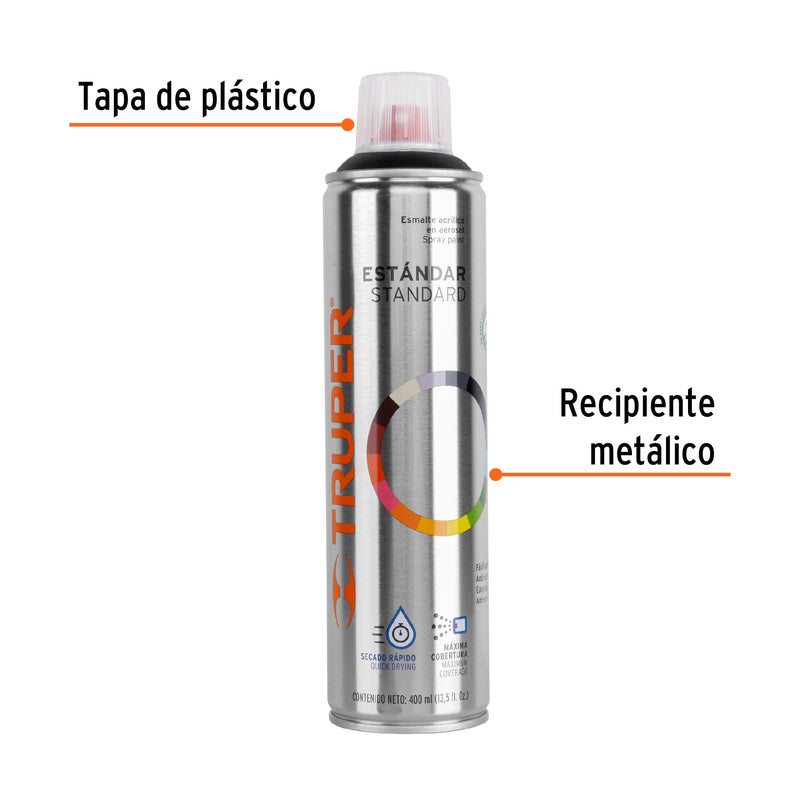 Pintura (Esmalte acrílico) en aerosol, negro mate