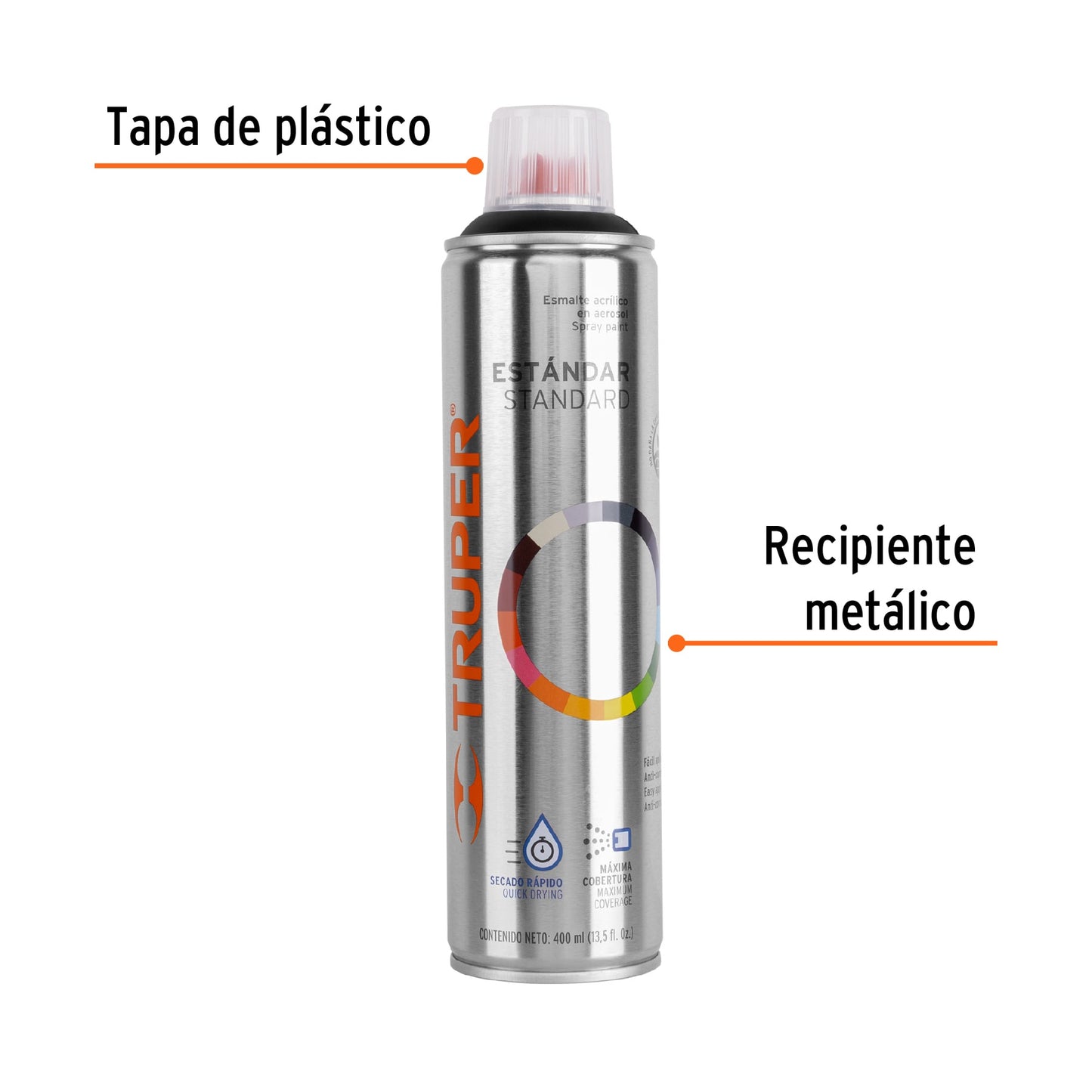 Pintura (Esmalte acrílico) en aerosol, negro satin