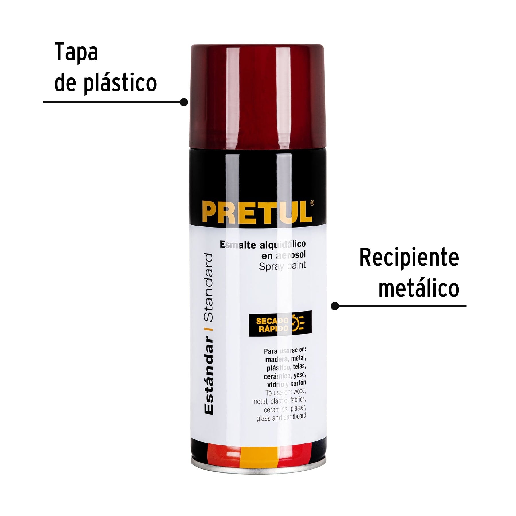 Pintura (Esmalte acrílico) en aerosol, rojo, Pretul