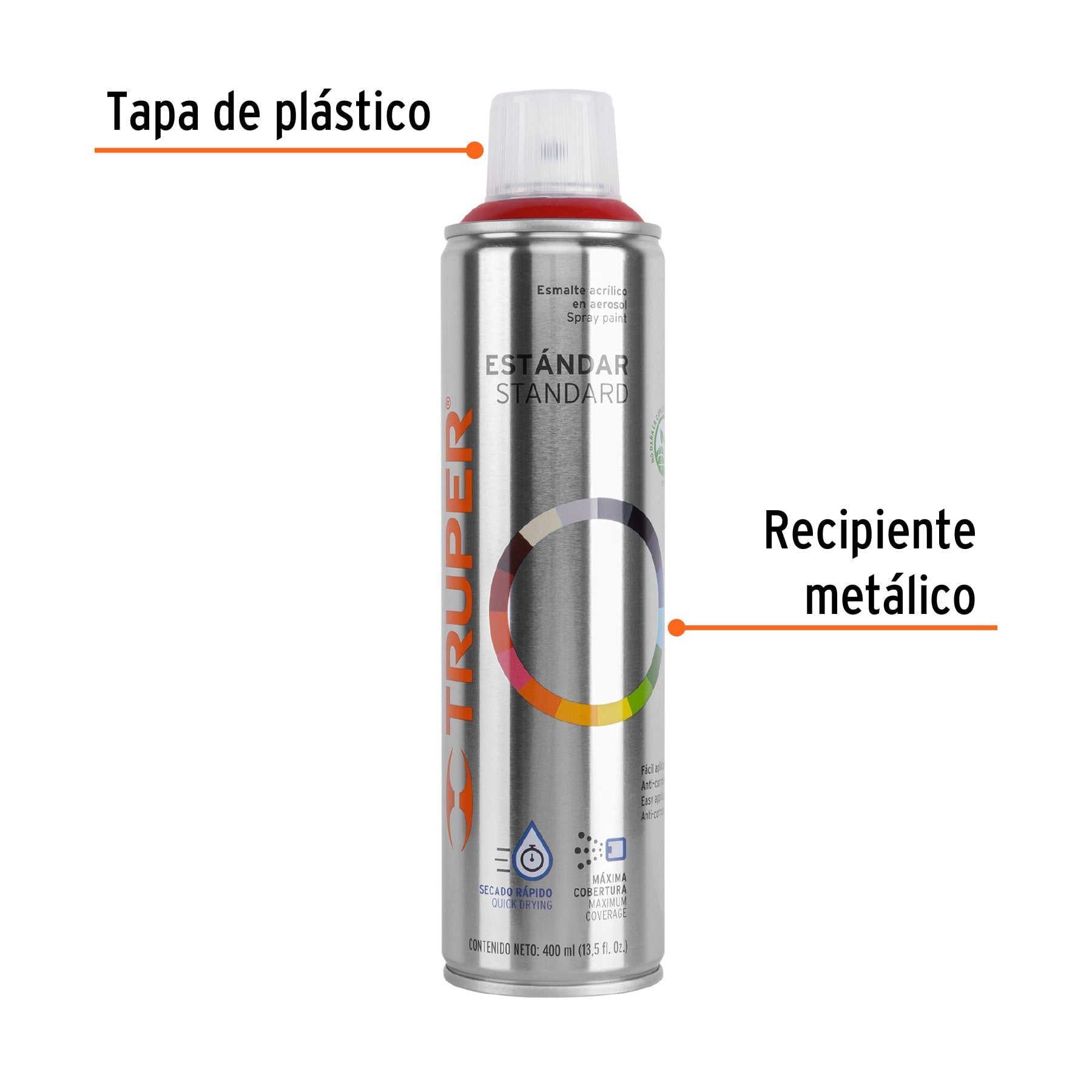 Pintura (Esmalte acrílico) en aerosol, rojo