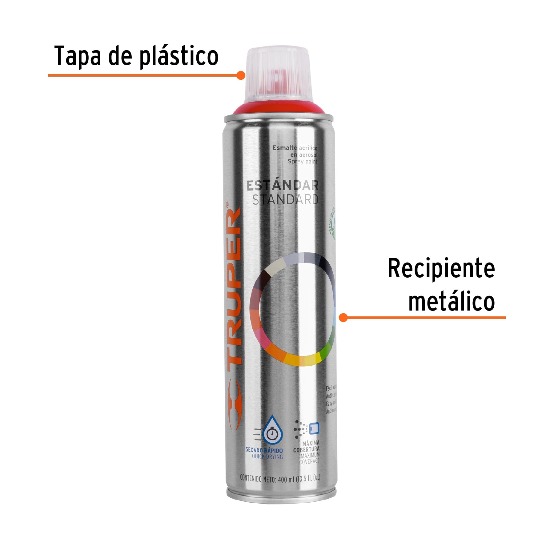Pintura (Esmalte acrílico) en aerosol, rojo seguridad
