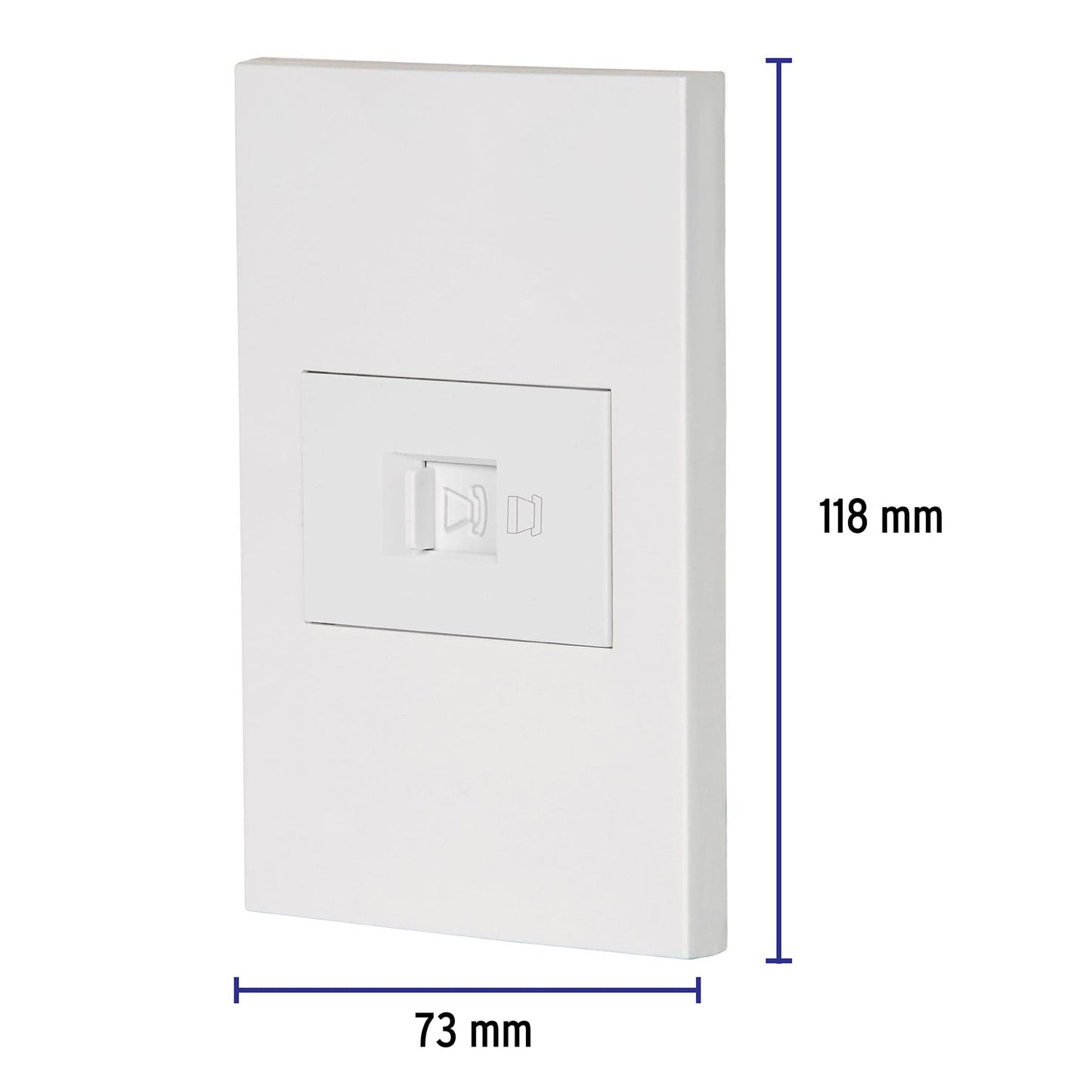 Placa armada 1 toma para teléfono, 1.5 mod, Española, blanco