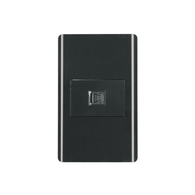 Placa armada negra 1 toma para teléfono 1.5 mód, Lisboa