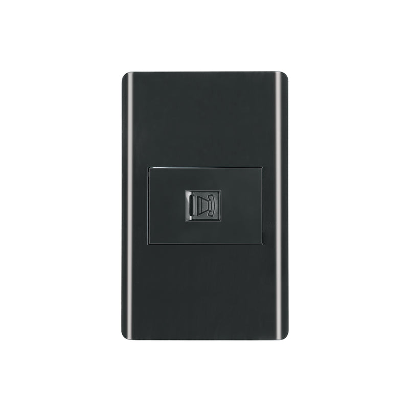 Placa armada negra 1 toma para teléfono 1.5 mód, Lisboa