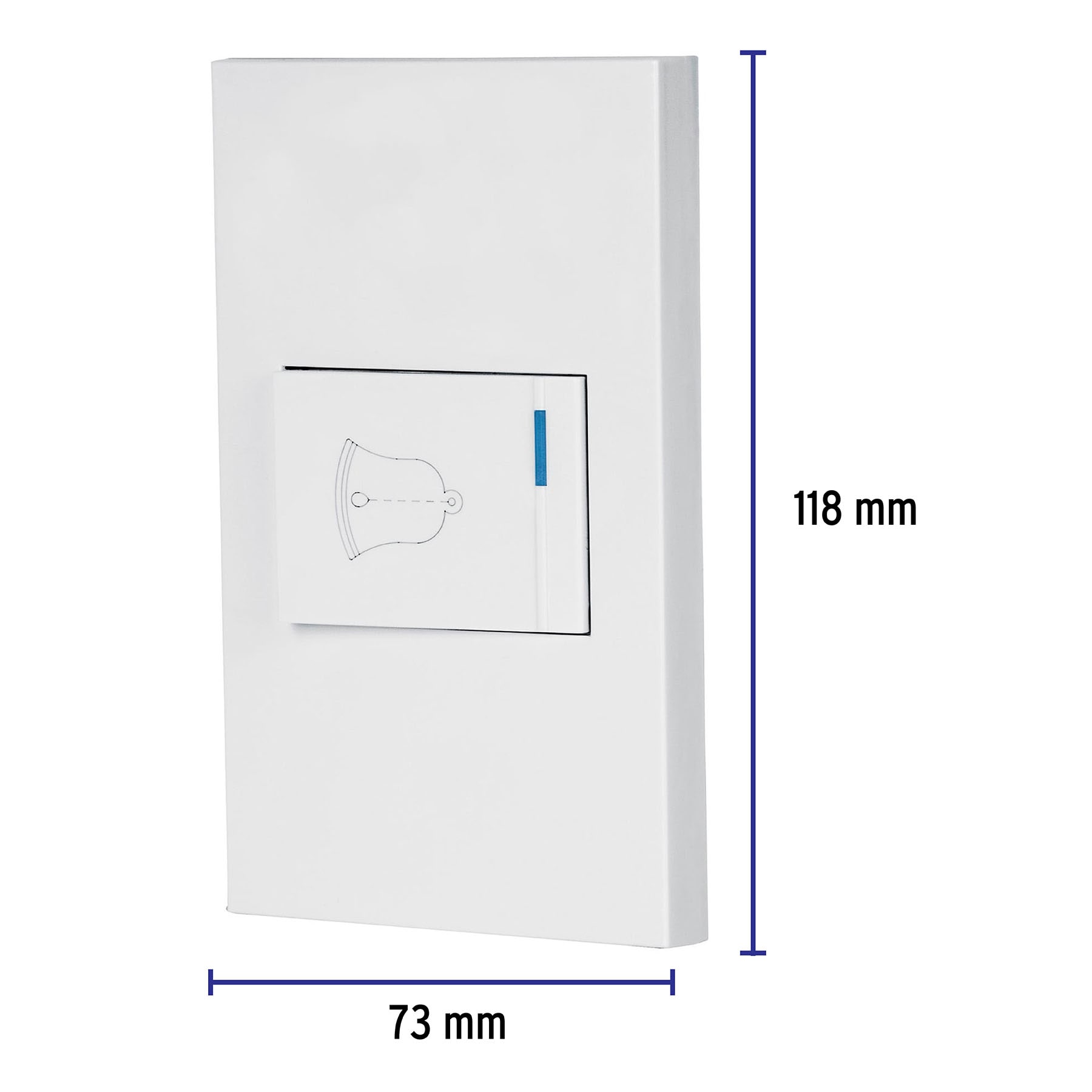 Placa armada 1 interruptor de timbre,1.5mod, Española,blanco