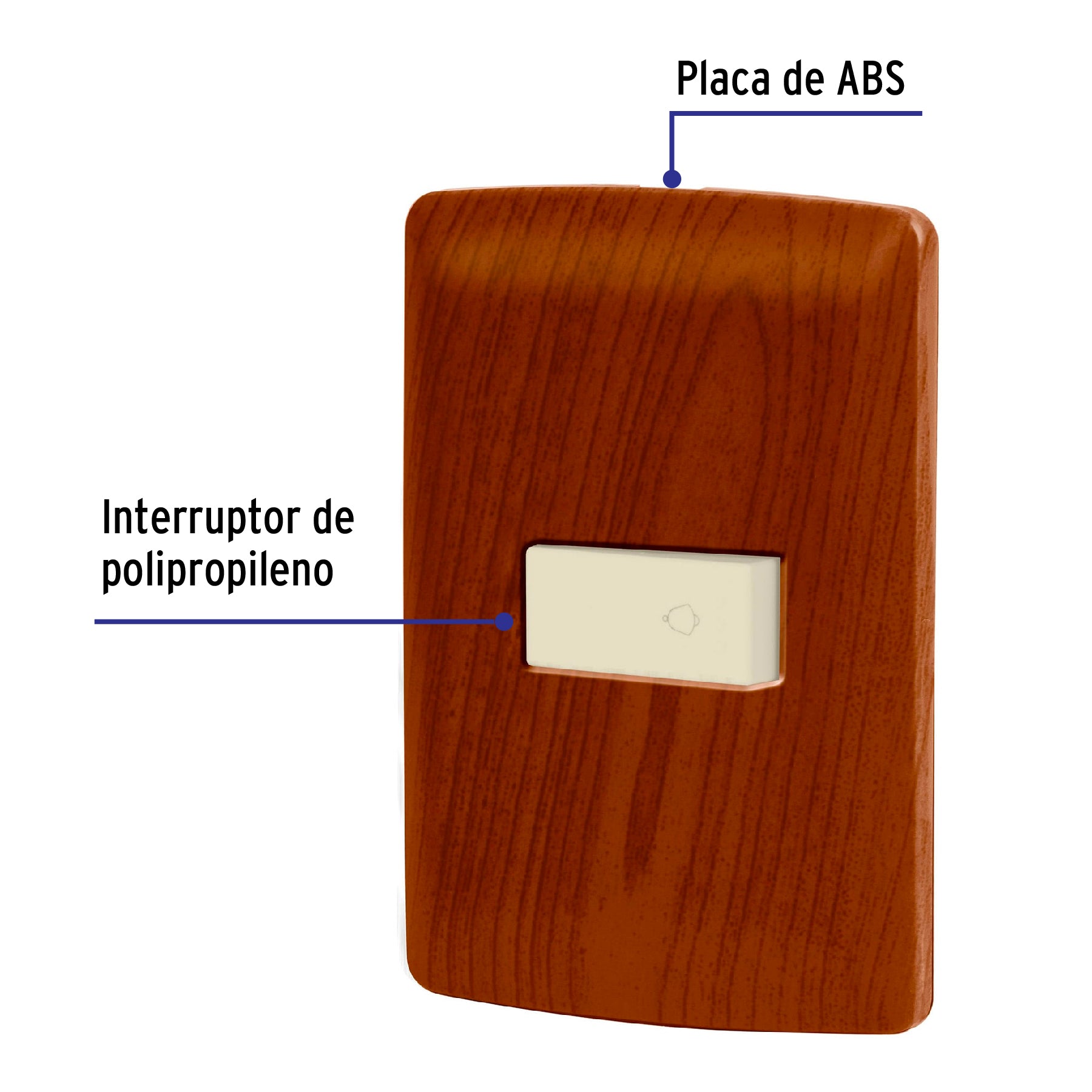 Placa armada con timbre madera, línea Italiana