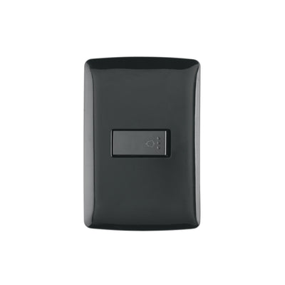 Placa armada con timbre, negro, línea Italiana