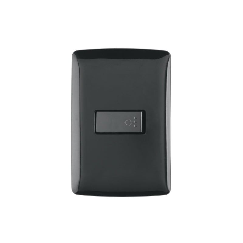 Placa armada con timbre, negro, línea Italiana