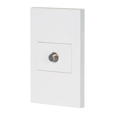 Placa armada 1 toma de TV, 1.5 módulos, Española, blanco