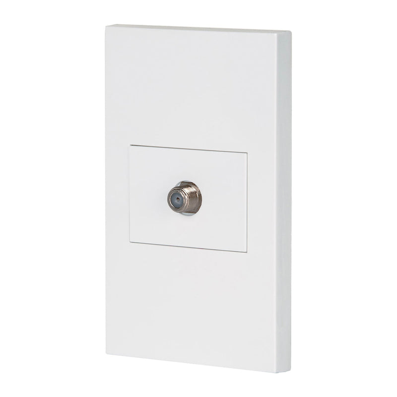 Placa armada 1 toma de TV, 1.5 módulos, Española, blanco