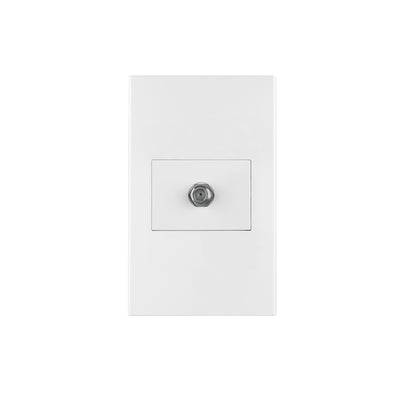 Placa armada 1 toma de TV, 1.5 módulos, Española, blanco