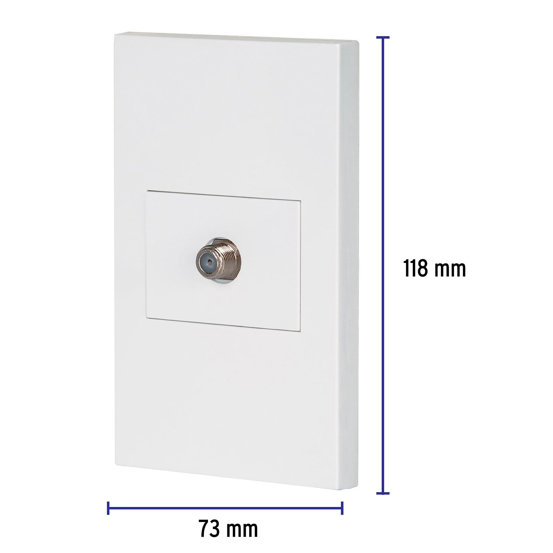 Placa armada 1 toma de TV, 1.5 módulos, Española, blanco