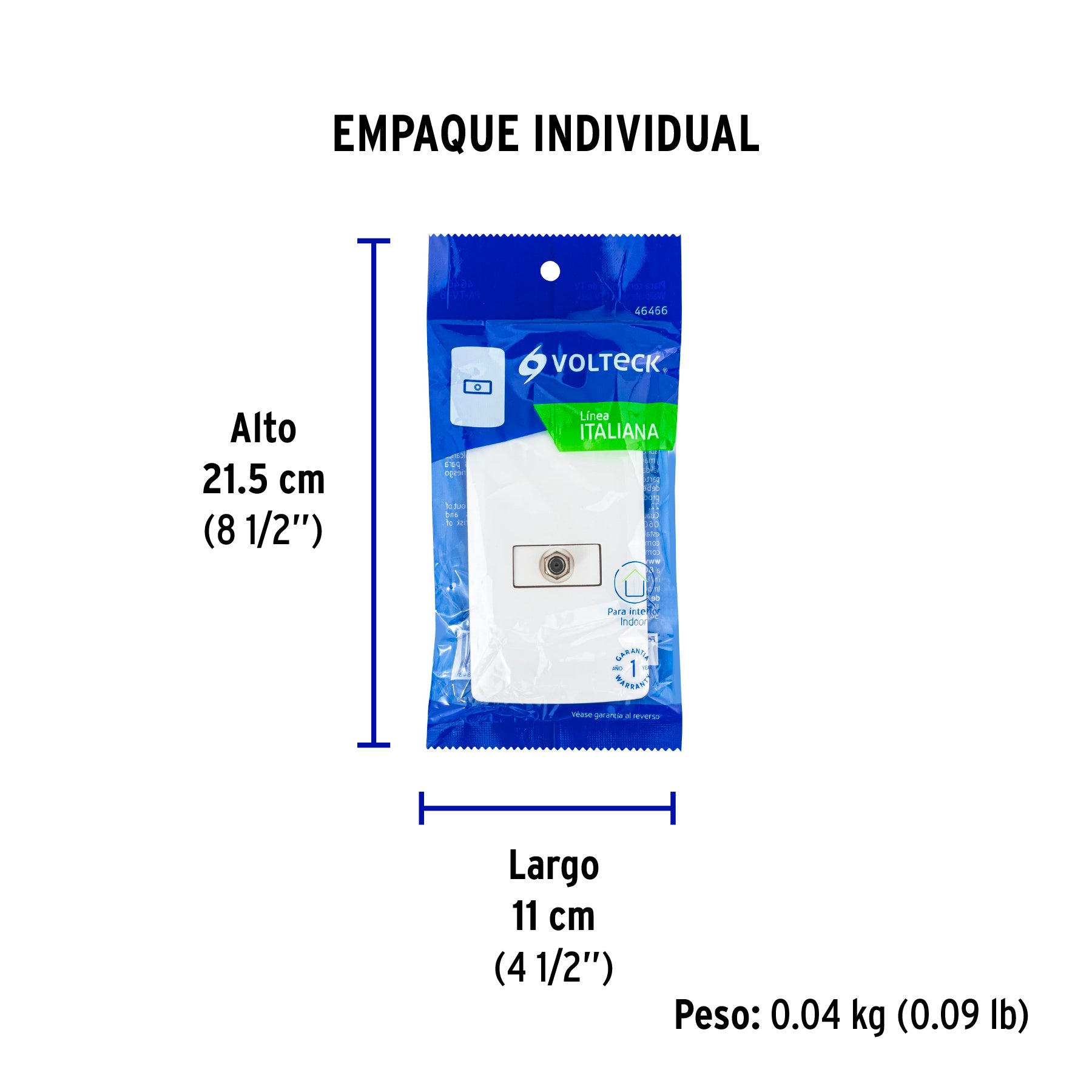 Placa armada con conexión para TV, blanco, línea Italiana