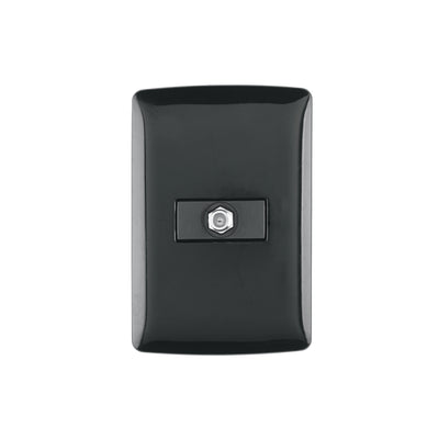 Placa armada con conexión para TV, negro, línea Italiana