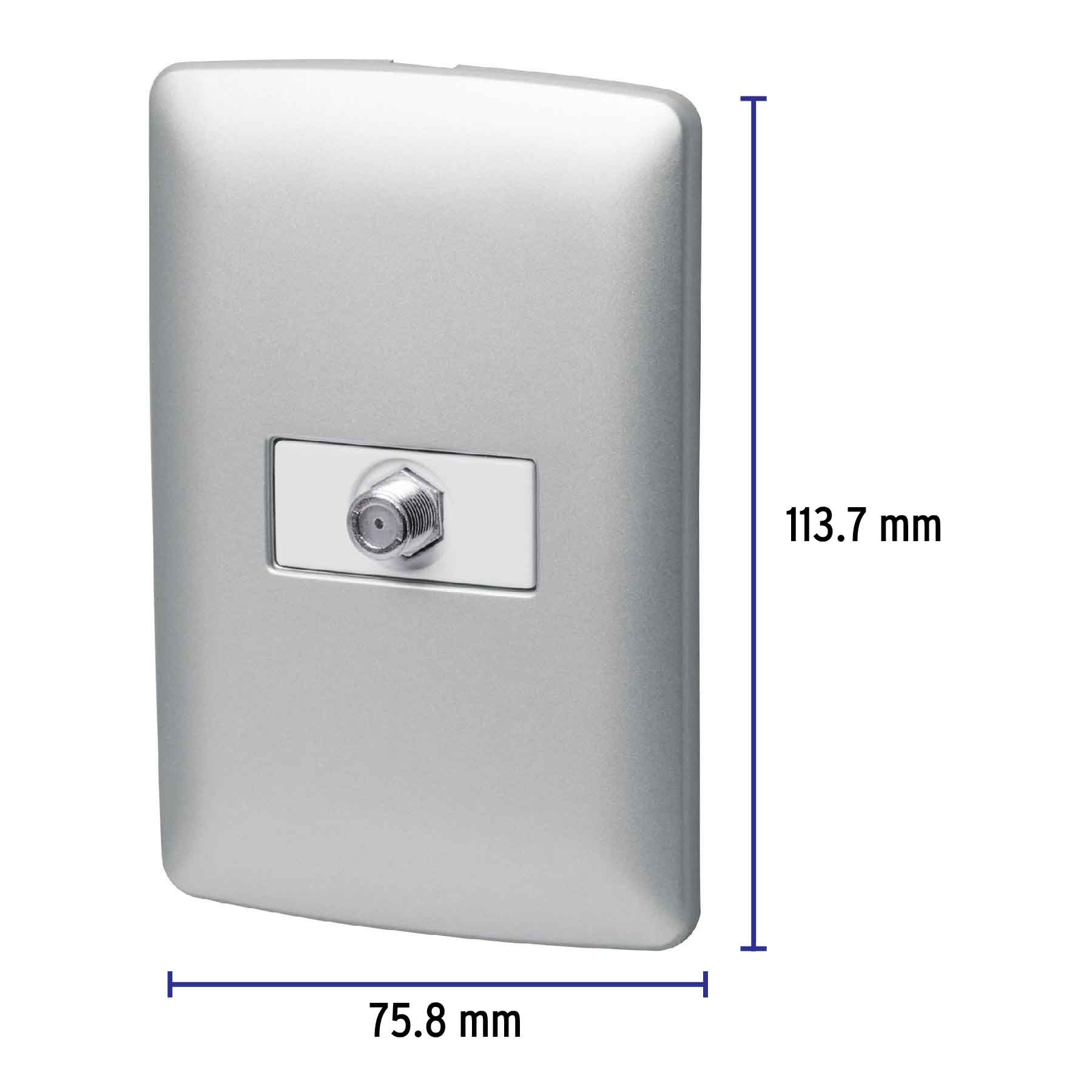 Placa armada con conexión para TV, plata, línea Italiana
