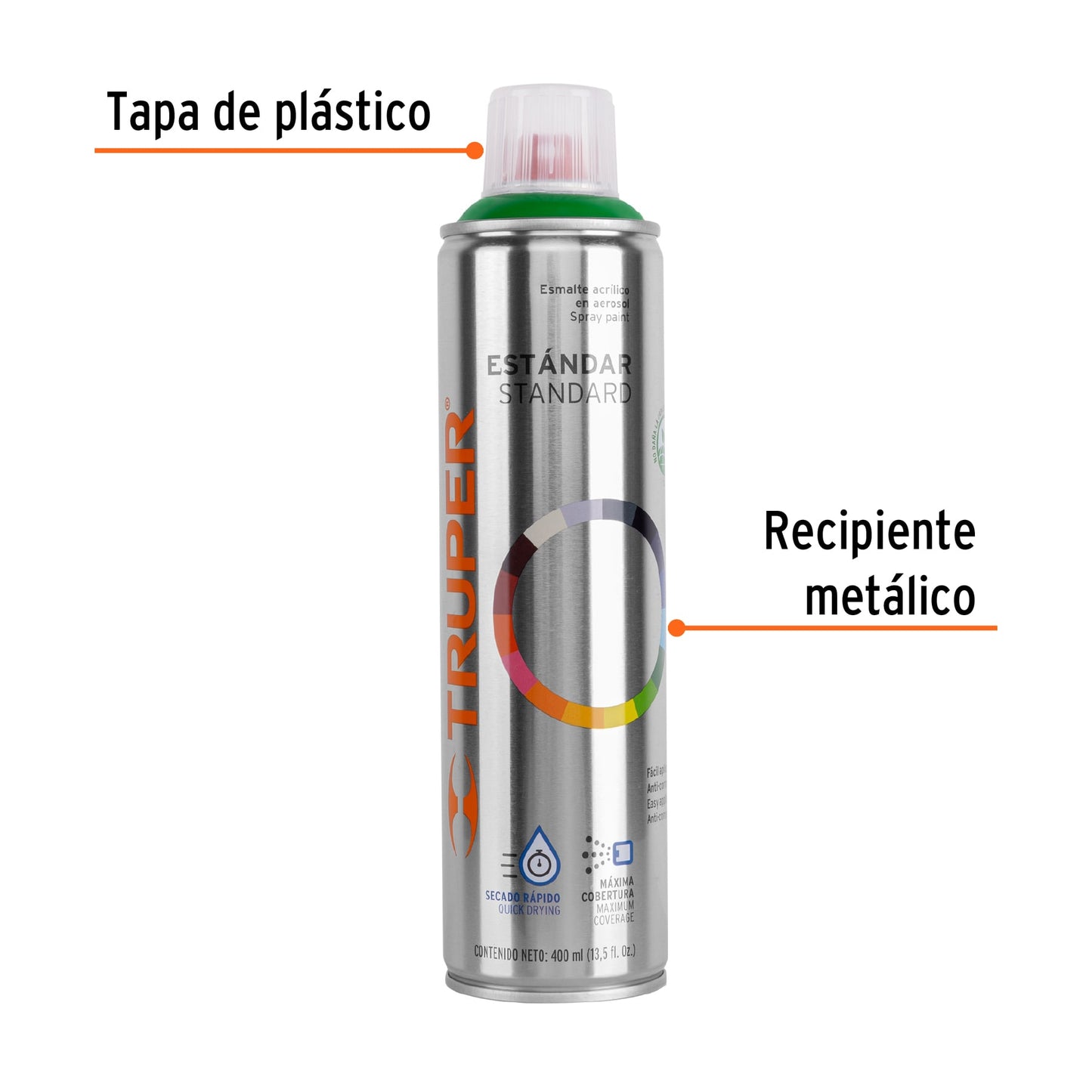 Pintura (Esmalte acrílico) en aerosol, verde ecológico