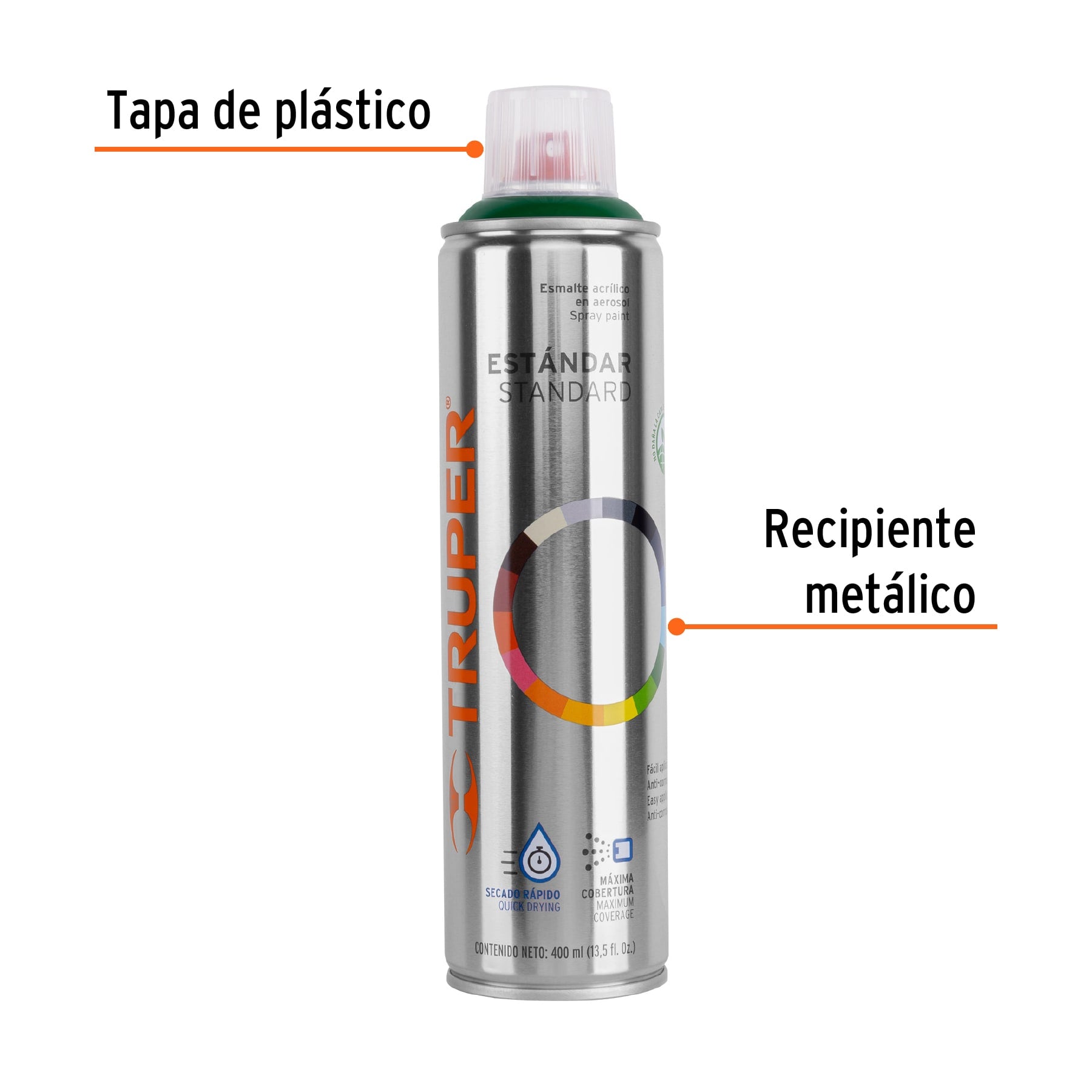 Pintura (Esmalte acrílico) en aerosol, verde hoja