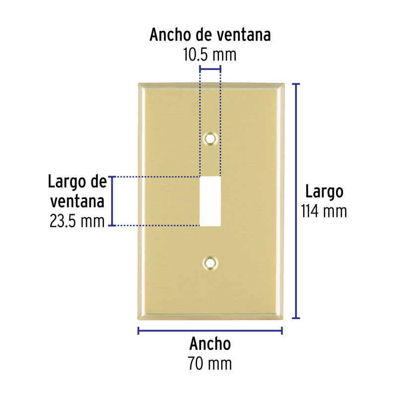 Placa para interruptor vertical, de aluminio, línea Standard
