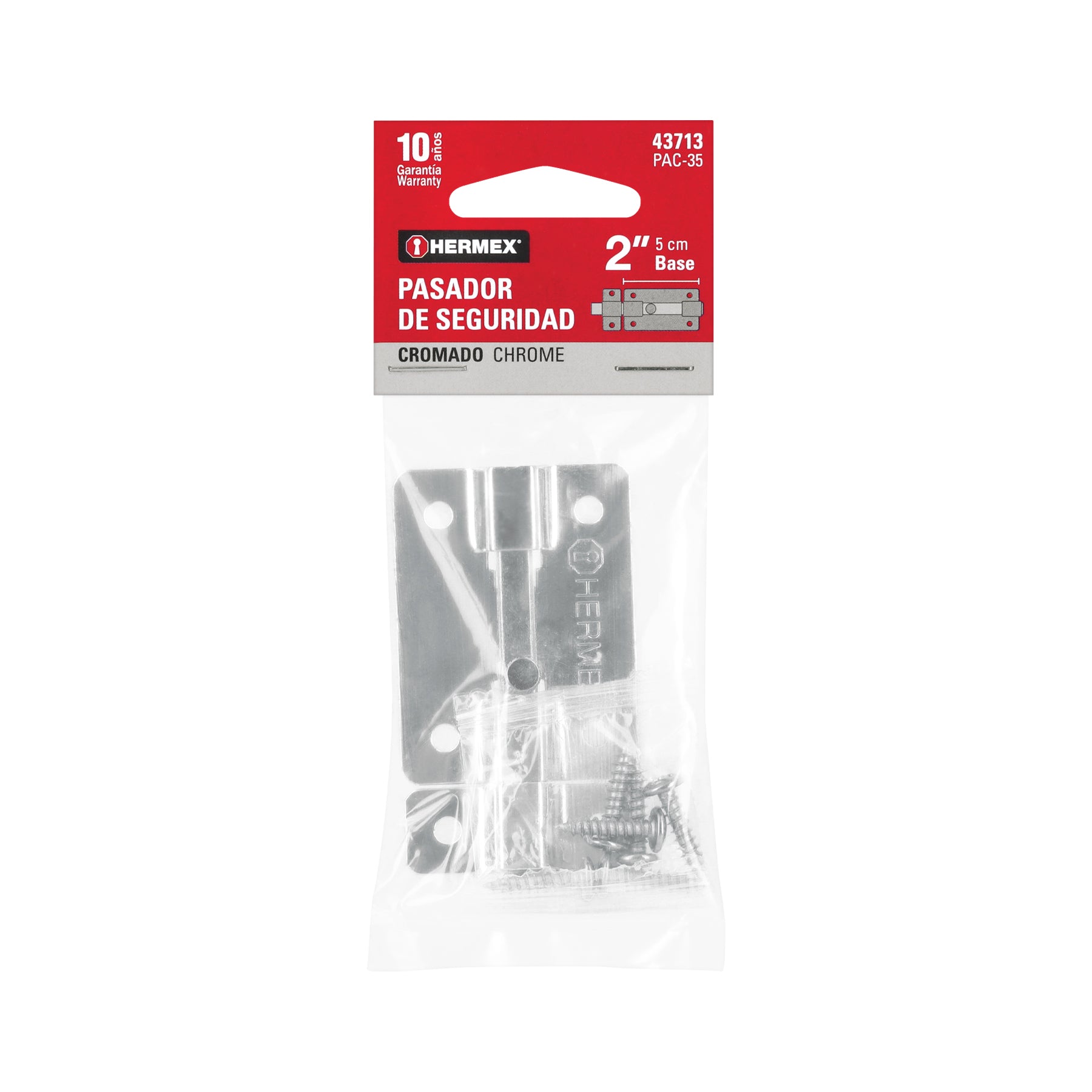 Pasador de cromo, 2"