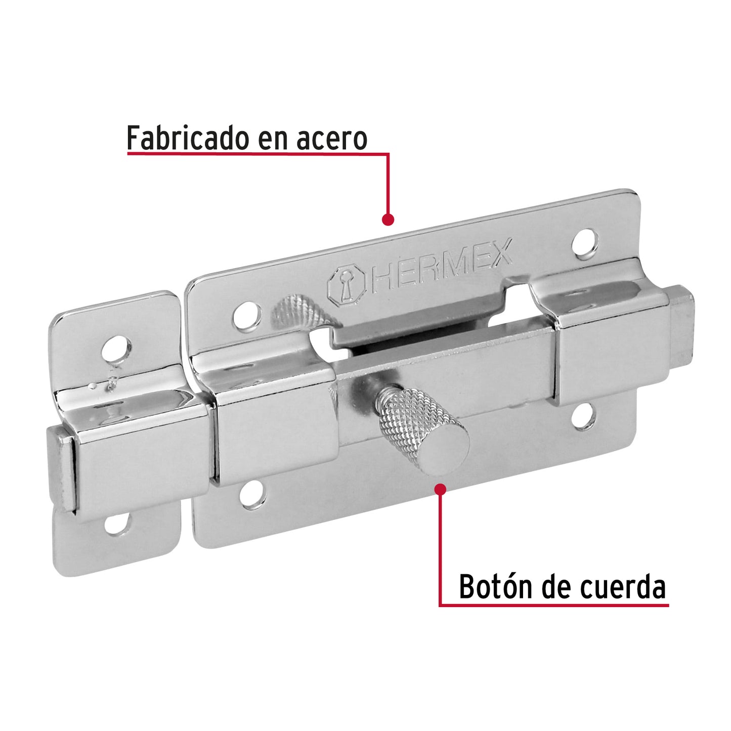 Pasador de cromo, 3"