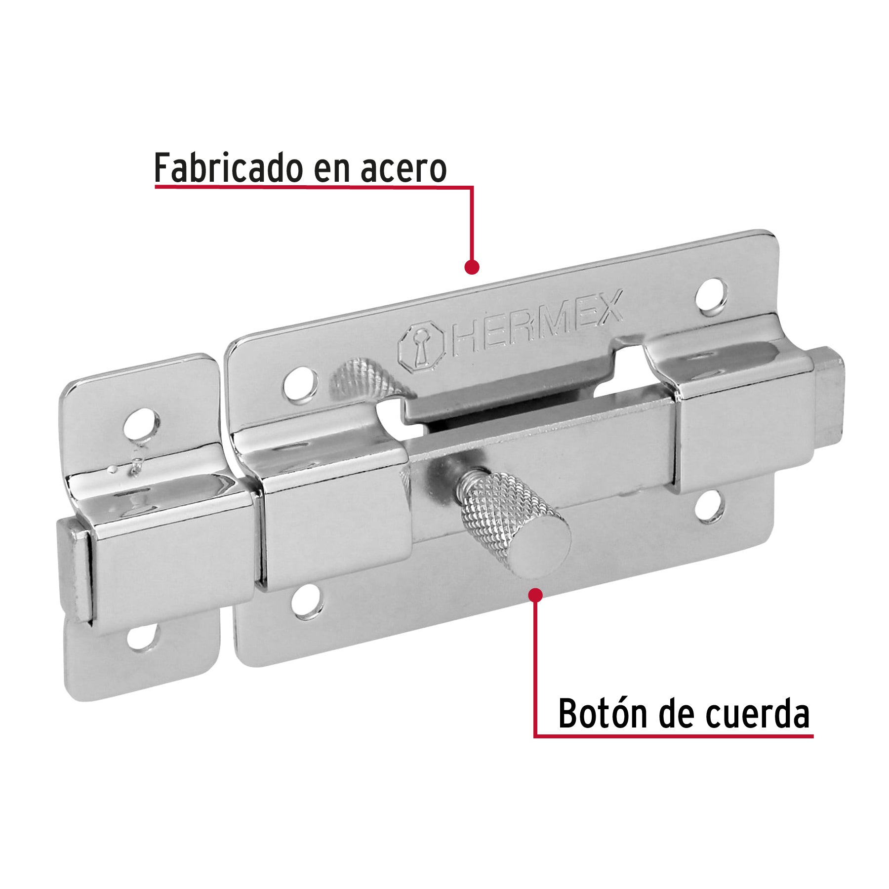 Pasador de cromo, 3"