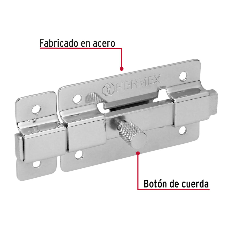 Pasador de cromo, 3"