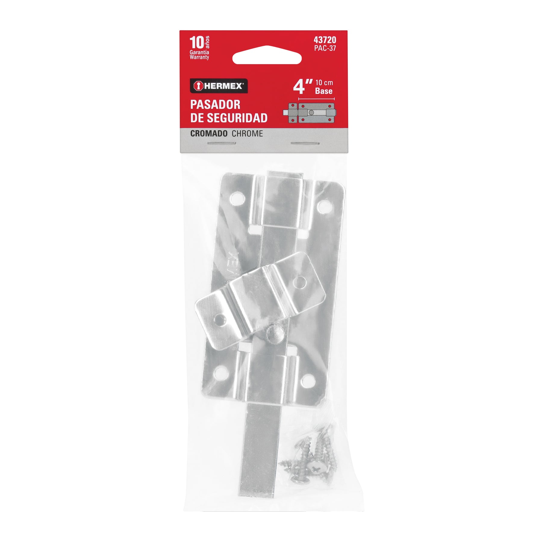 Pasador de cromo, 4"