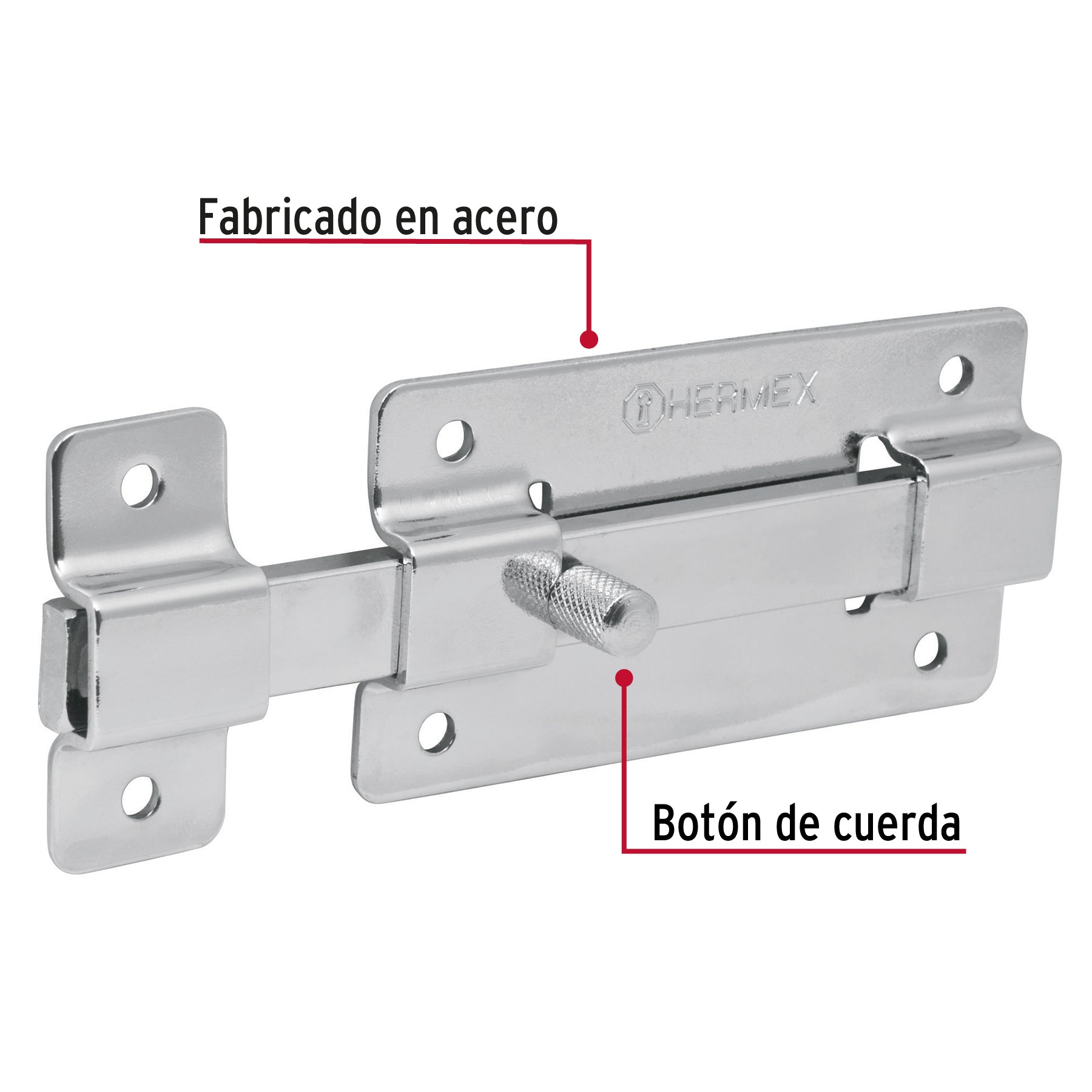 Pasador de cromo, 4"