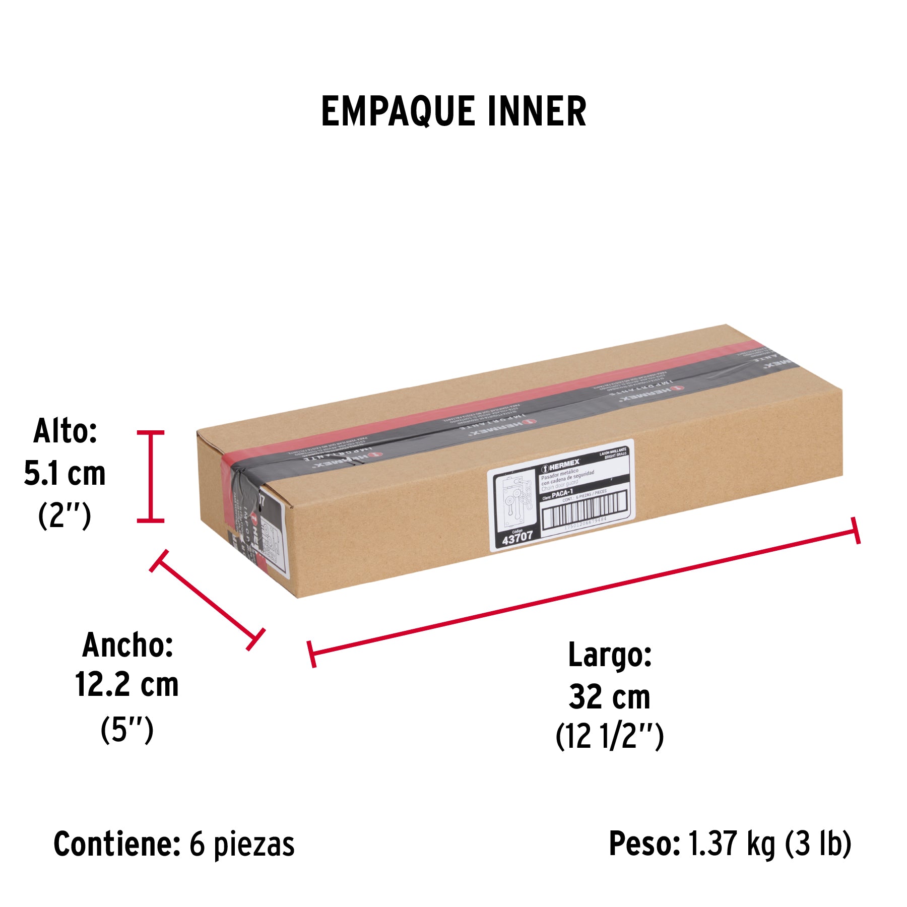 Pasador con cadena de latón