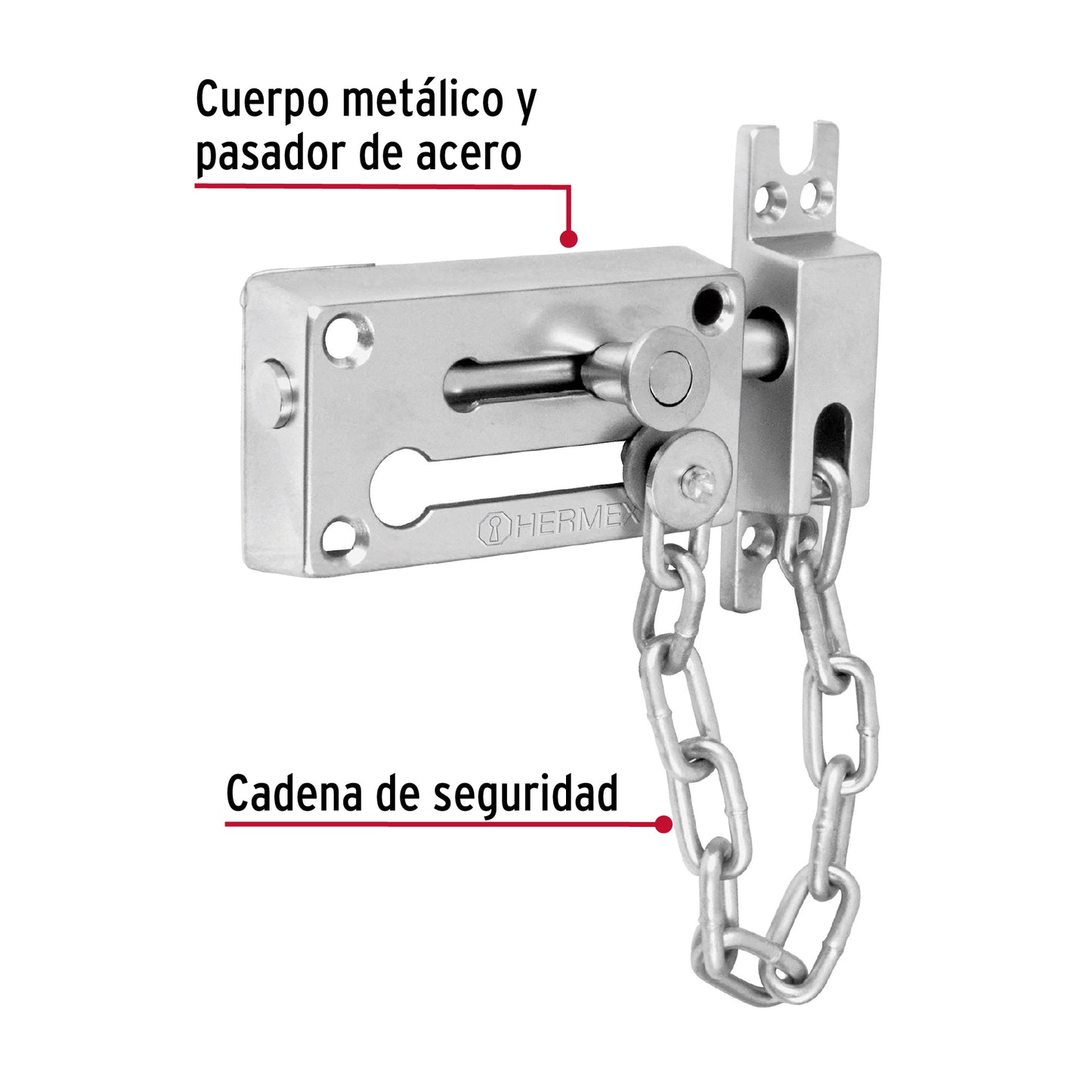 Pasador con cadena de cromo