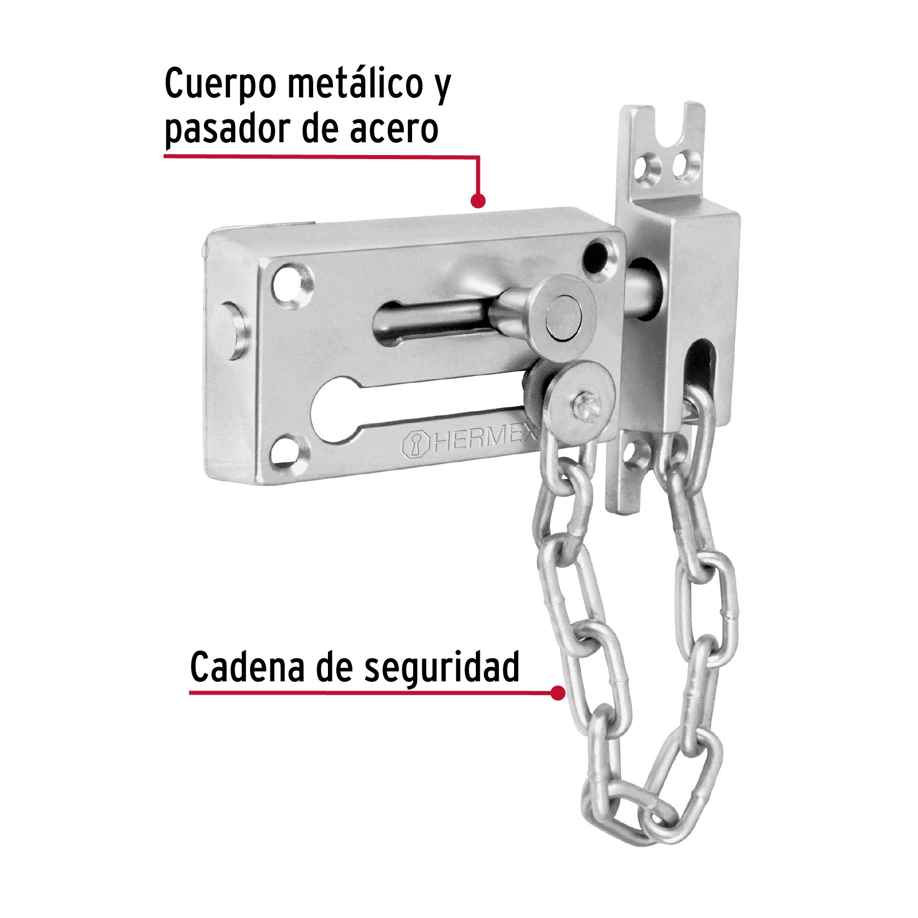 Pasador con cadena de cromo