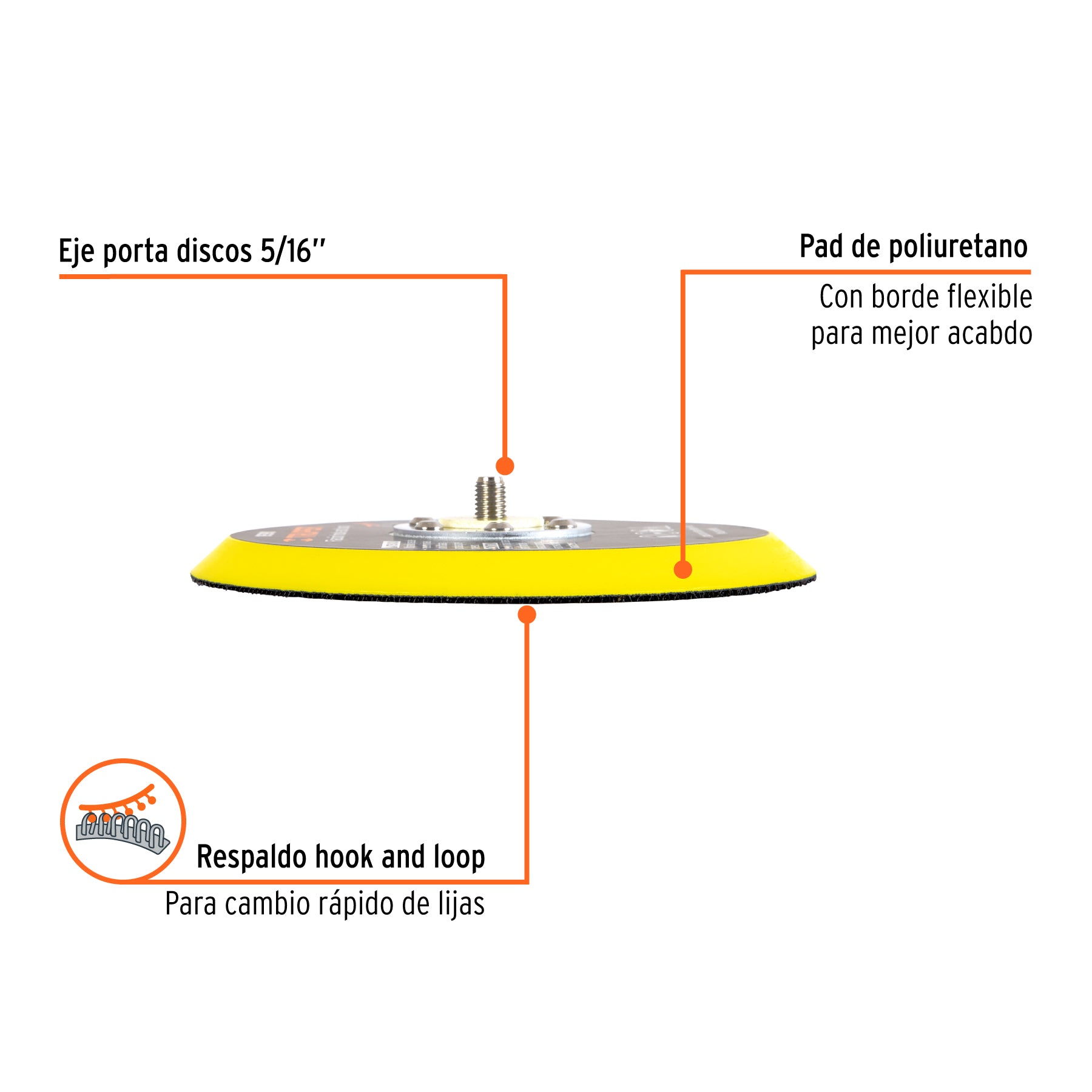 Pad para lijadora neumática tpn-861, de velcro