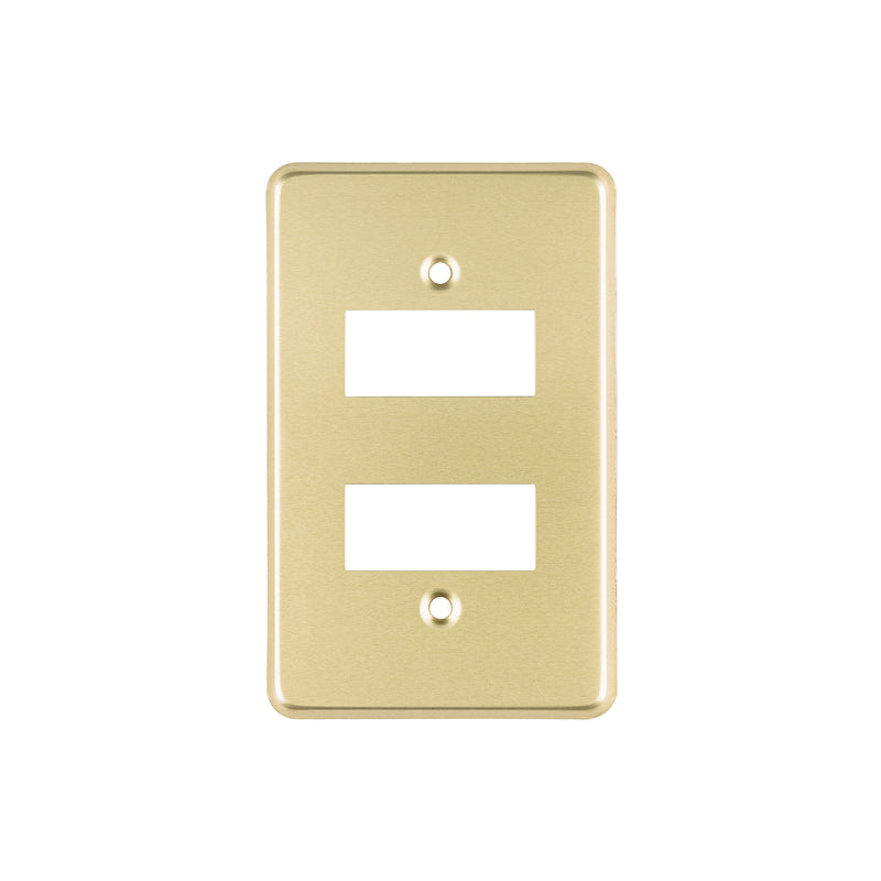 Placa 2 módulos, de aluminio, línea Económica