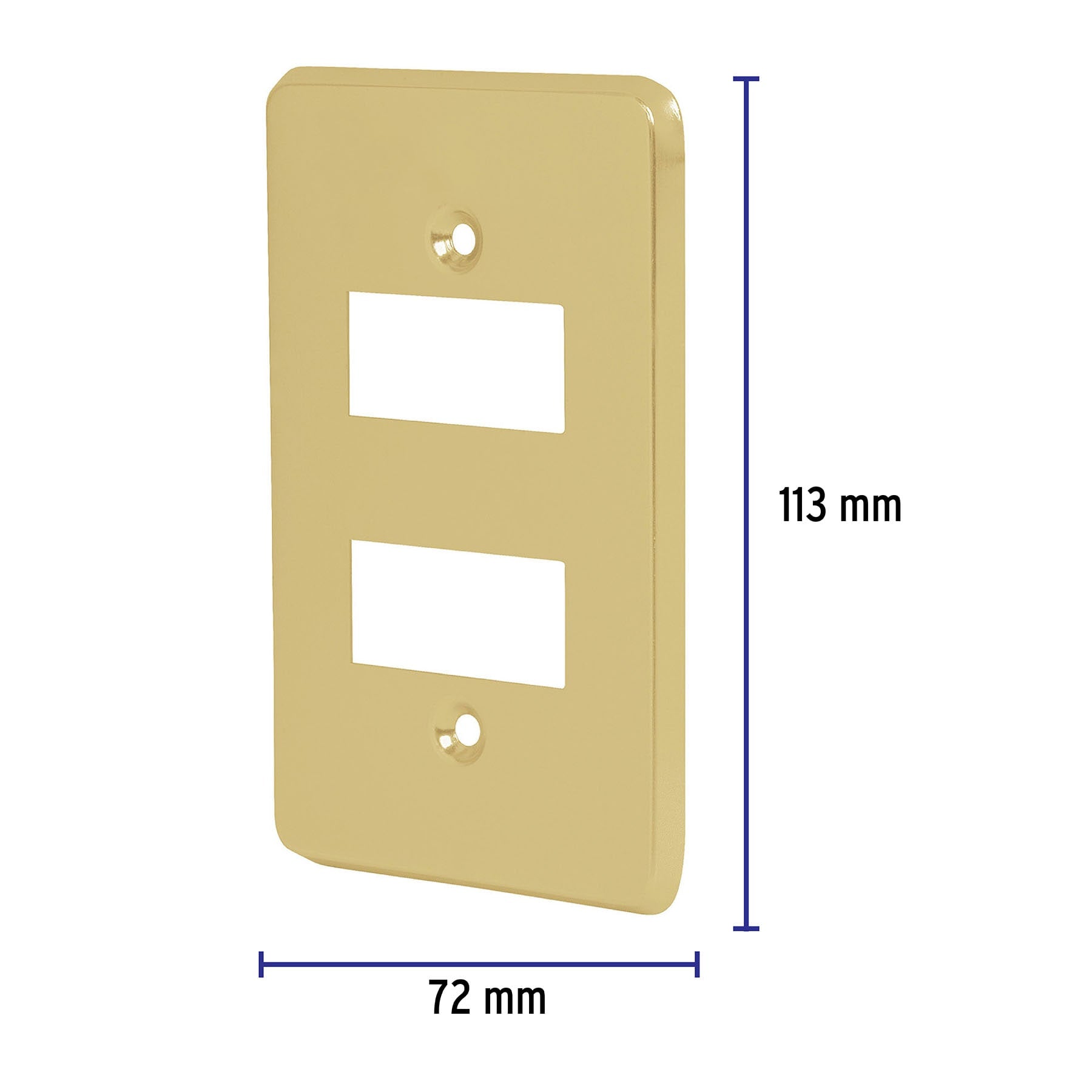 Placa 2 módulos, de aluminio, línea Económica