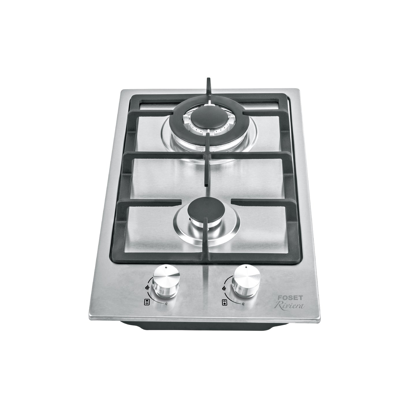 Parrilla gas empotrable 30cm, 2 quem, acero inox, Riviera