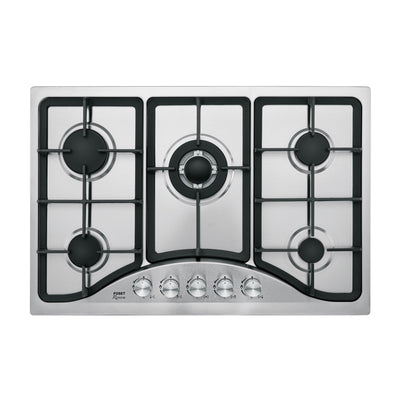 Parrilla gas empotrable 75cm, 5 quem, acero inox, Riviera