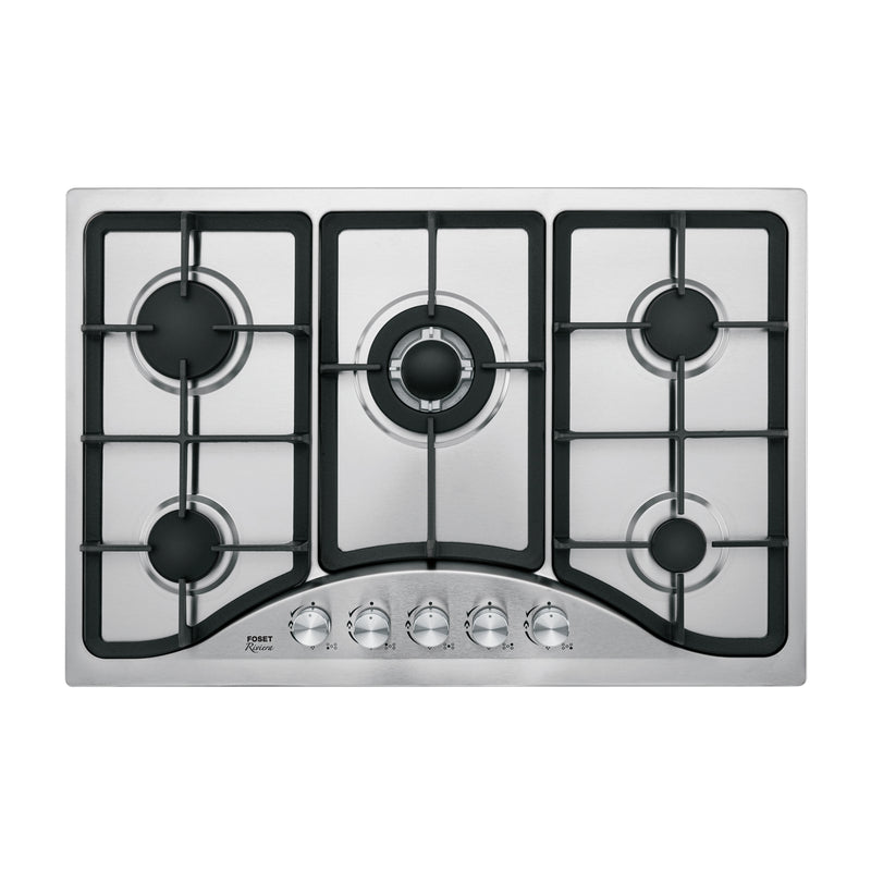 Parrilla gas empotrable 75cm, 5 quem, acero inox, Riviera