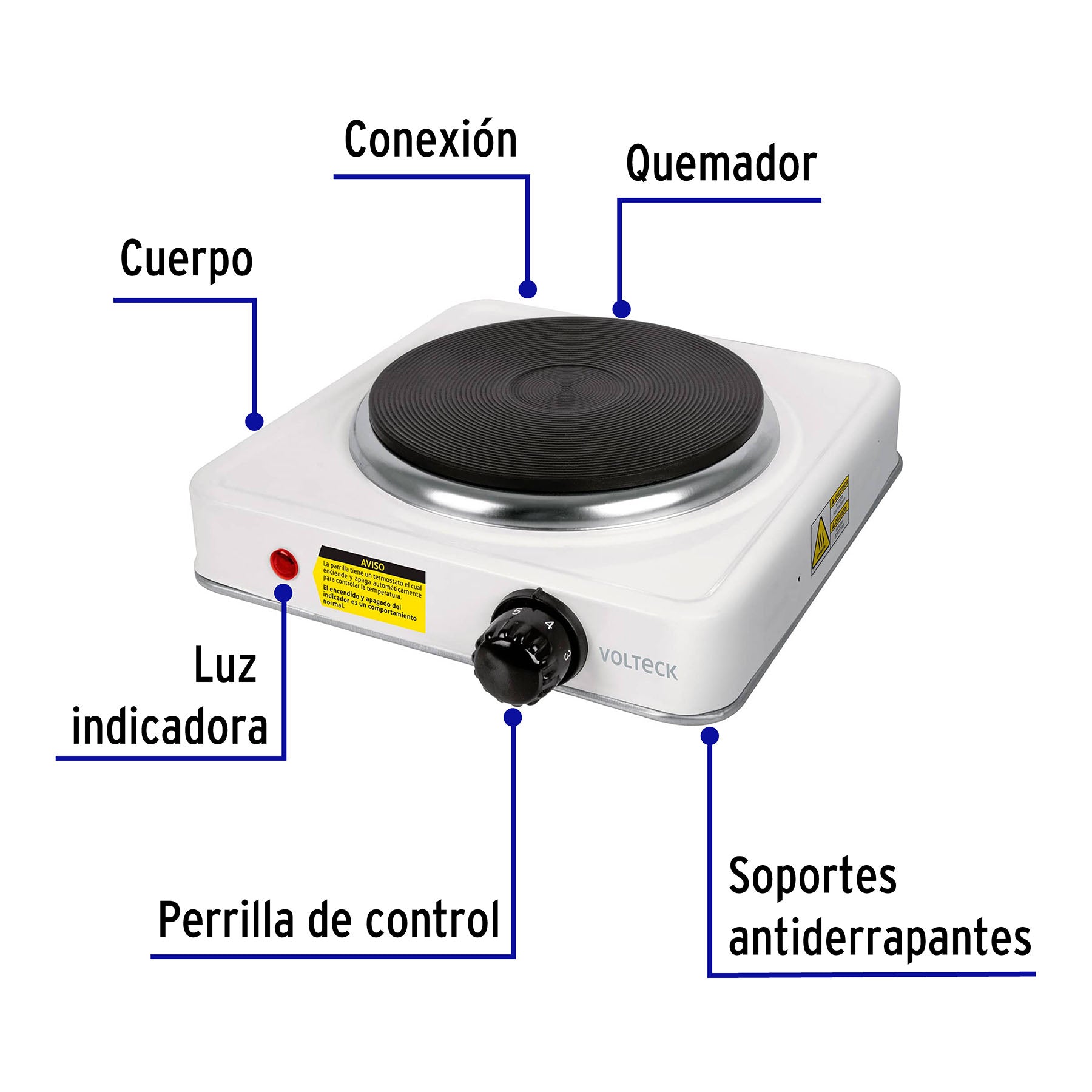 Parrilla eléctrica de disco individual