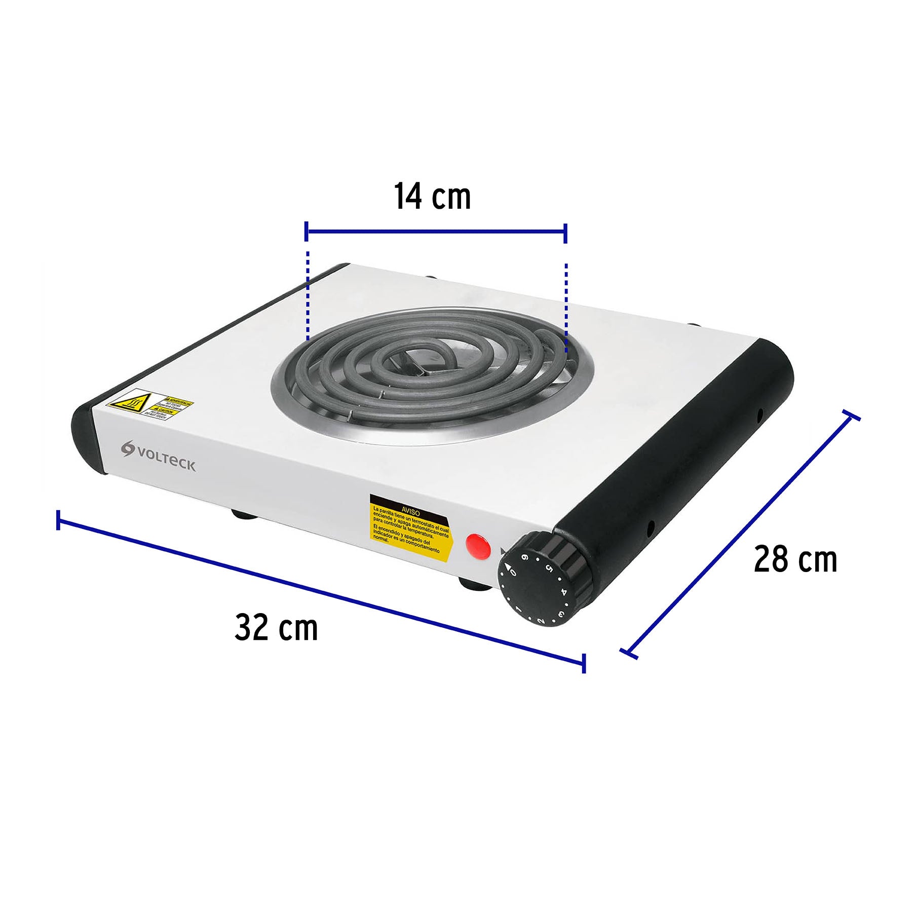 Parrilla eléctrica 1 quemador, cuadrada