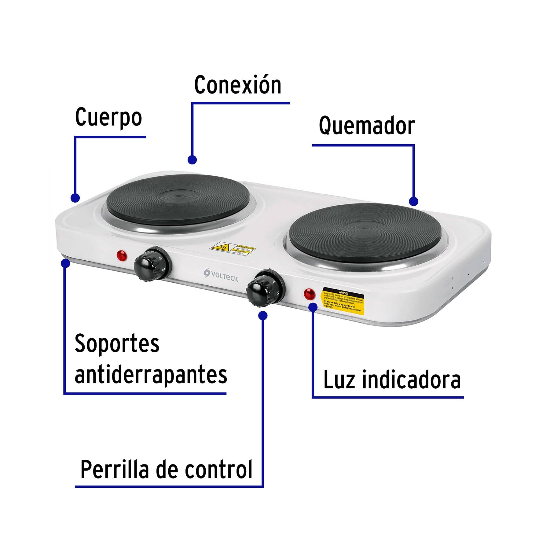 Parrilla eléctrica de disco doble