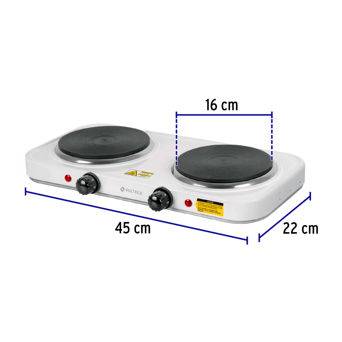 Parrilla eléctrica de disco doble