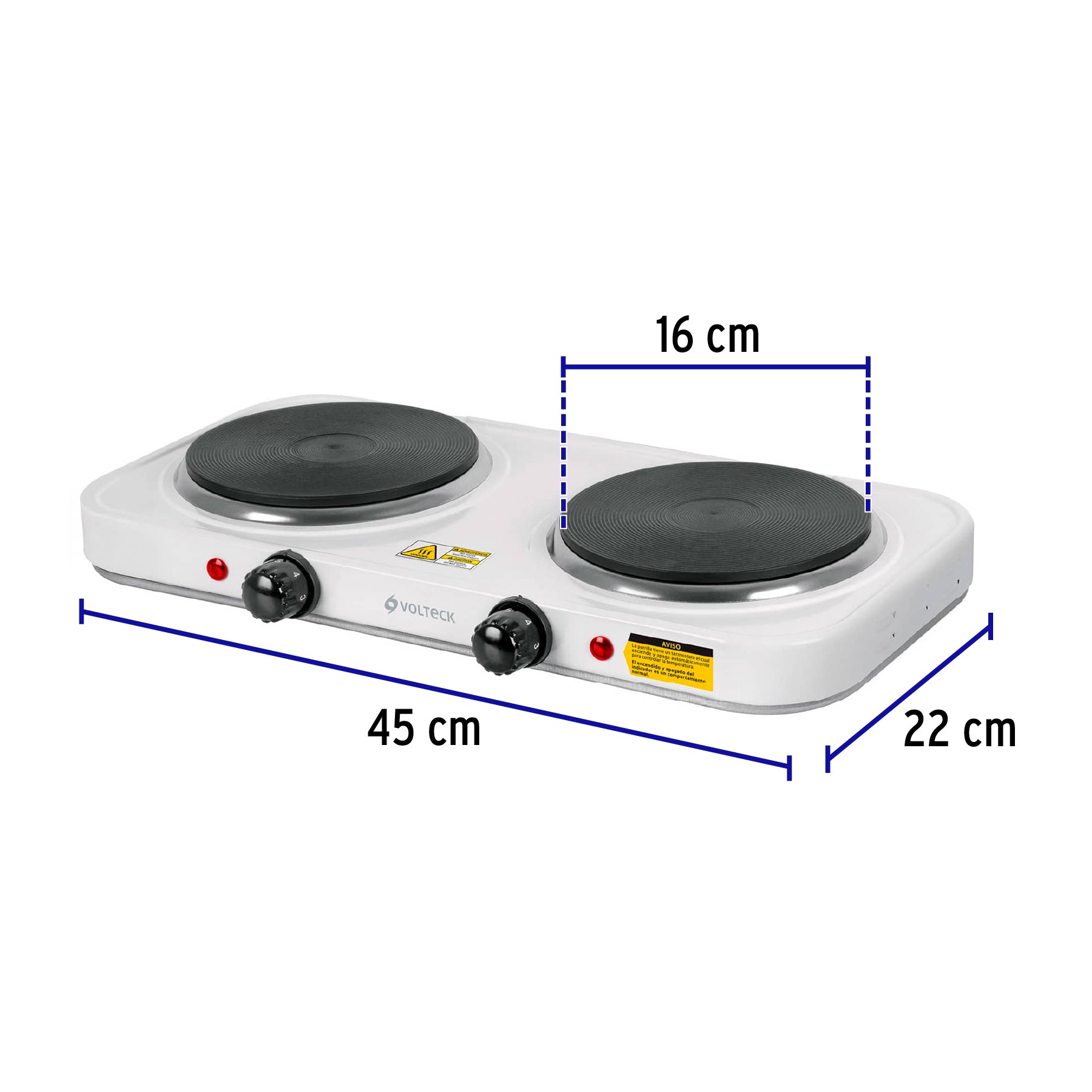Parrilla eléctrica de disco doble