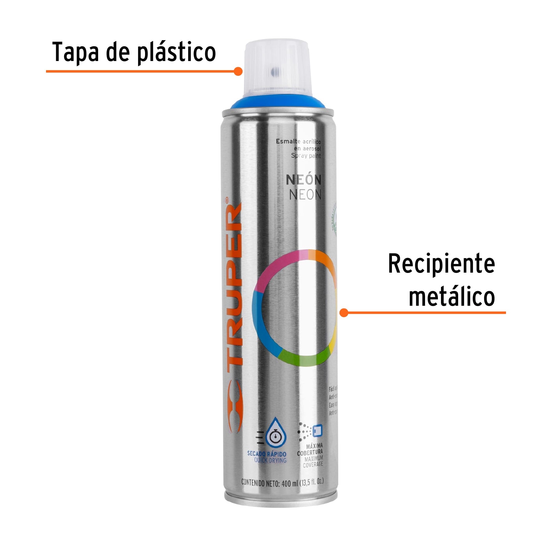 Pintura (Esmalte acrílico) en aerosol, fluorescente, azul