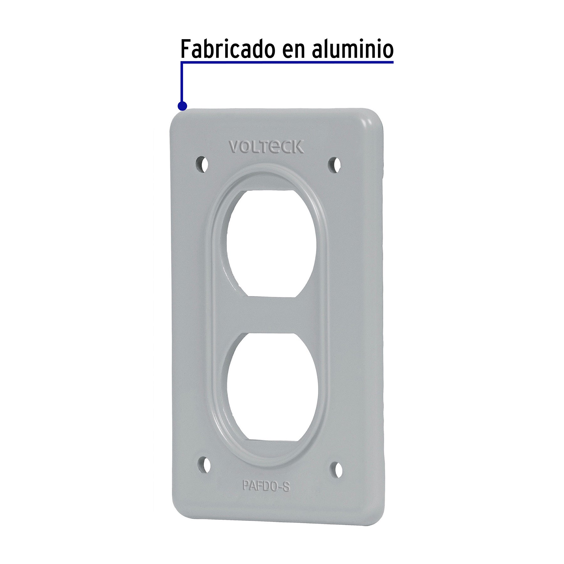 Placa de acero, FS, doble, de sobreponer, Volteck