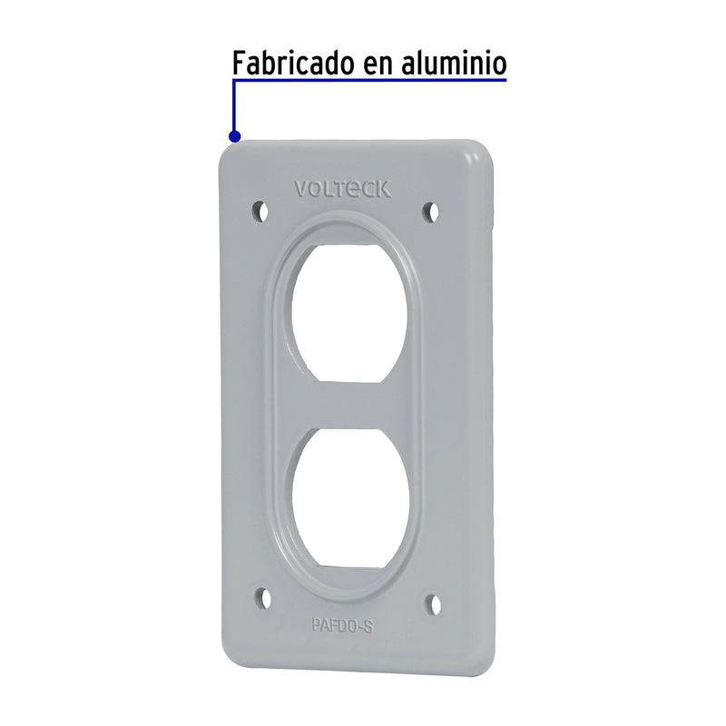 Placa de acero, FS, doble, de sobreponer, Volteck
