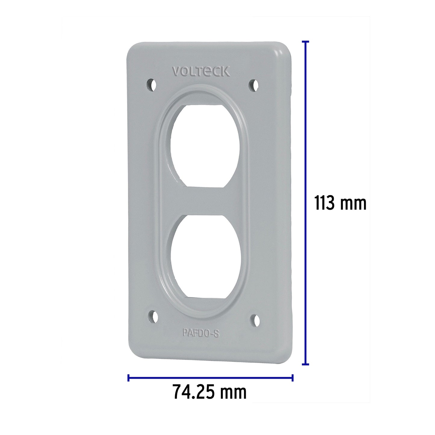 Placa de acero, FS, doble, de sobreponer, Volteck