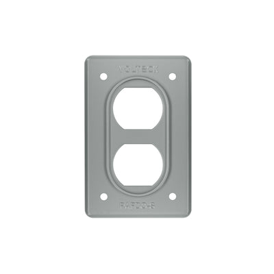 Placa de acero, FS, doble, de sobreponer, Volteck